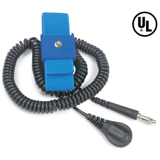 Desco 09069 Elastic Adjustable Wrist Strap with 12' Coil Cord 