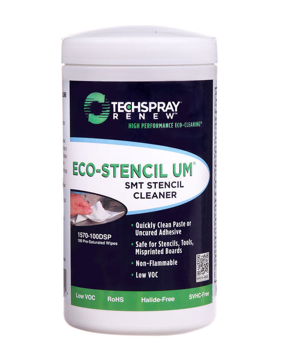 techspray-1570-100dsp-eco-stencil-smt-cleaner-wipes