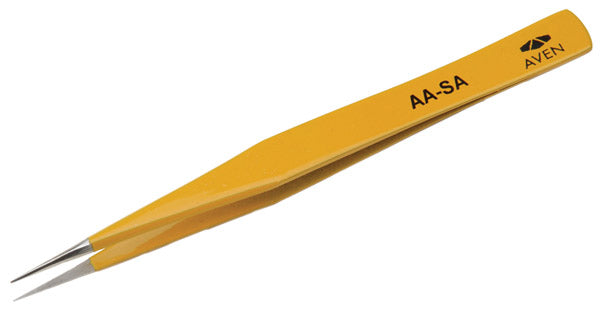 aven-18013ez-e-z-pik-color-coded-stainless-steel-tweezers-aa-sa-yellow