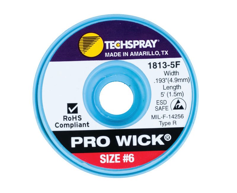 techspray-1813-5f-pro-wick-esd-safe-rosin-flux-desoldering-braid-6-red