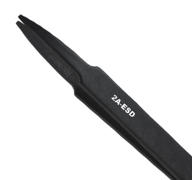excelta-2a-esd-conductive-straight-tapered-flat-tipped-tweezers-4-625l