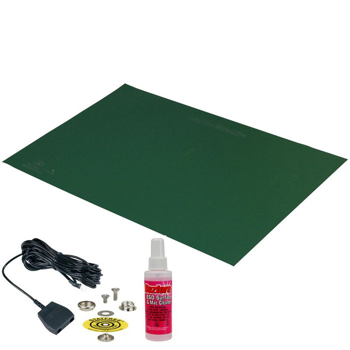 desco-66431-statfree-t2-plus-dual-layer-rubber-mat-top-kit-green-060-x-24-x-48