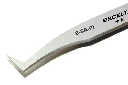 excelta-6-sa-pi-stainless-steel-angled-tip-fine-precision-flat-point-tweezers-2-star