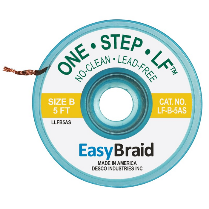 EasyBraid LF-B-5AS One-Step ESD-Safe Lead Free No Clean Gold Desoldering Braid, 5'