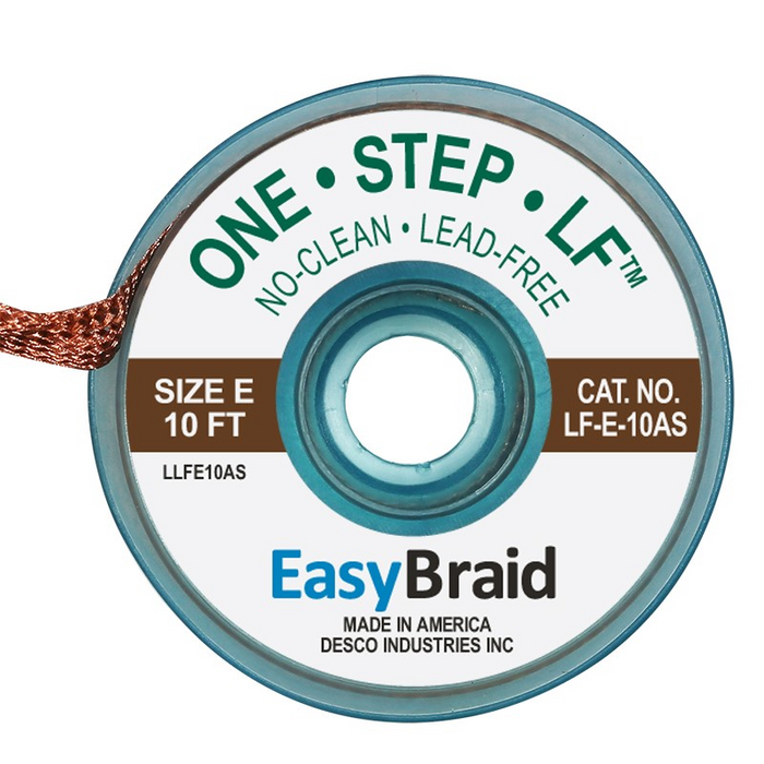 EasyBraid LF-E-10AS One-Step ESD-Safe Lead Free No Clean Brown Desoldering Braid, 10'