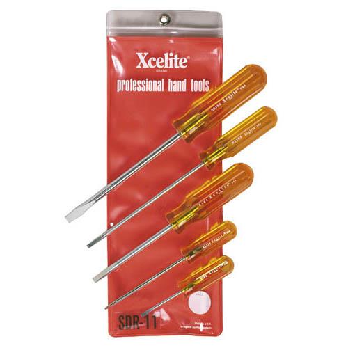 xcelite-sdr11-round-blade-screwdriver-set-for-slotted-screws-5-piece