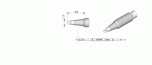 JBC C210028 Spoon Cartridge, 1mm