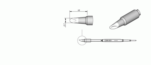 JBC C245931 Mini Spoon Cartridge, 2.7mm