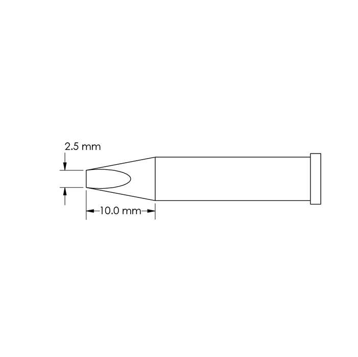 metcal-gt6-ch0025s-chisel-solder-tip-2-5mm-x-10mm-40-degree