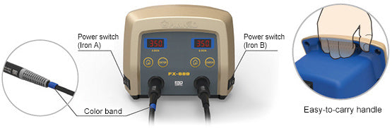 hakko-fx-889-dual-port-soldering-station-w-2-iron-holders