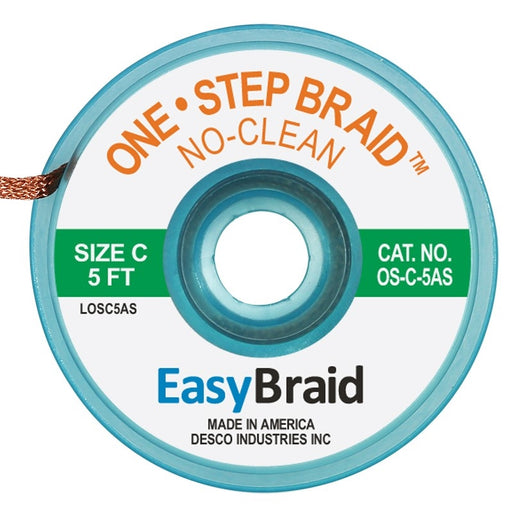EasyBraid OS-C-5AS One-Step Desoldering Braid, Anti-Static, 0.75", 5' length